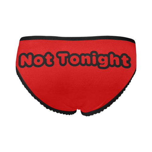 Not Tonight Back Black And Red Women's All Over Print Girl Briefs (Model L14)
