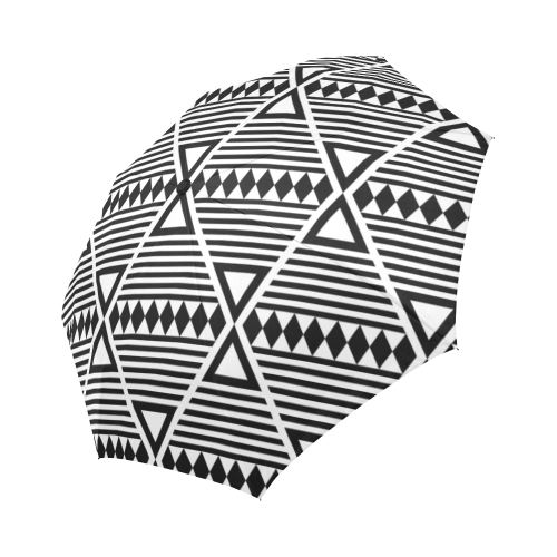 Black Aztec Tribal Auto-Foldable Umbrella (Model U04)