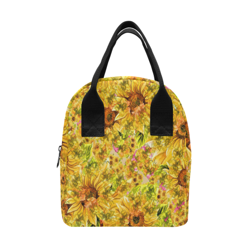 Orange Yellow Sunflowers Zipper Lunch Bag (Model 1689)
