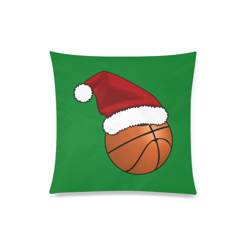 Santa Hat Basketball Christmas Custom Zippered Pillow Case 20"x20"(Twin Sides)
