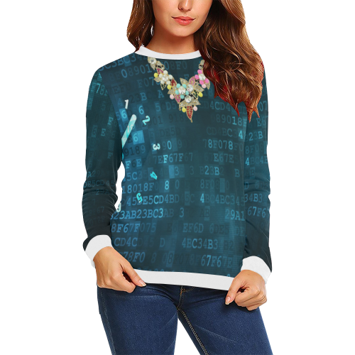 time backdrop juwelery All Over Print Crewneck Sweatshirt for Women (Model H18)