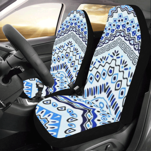 Blue Aztec Print Car Seat Covers (Set of 2)