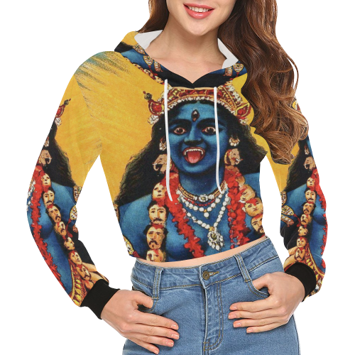 KALI All Over Print Crop Hoodie for Women (Model H22)