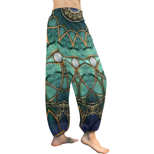 Majestic Topaz Ocean Kaleidoscope Half Women's All Over Print Harem Pants (Model L18)