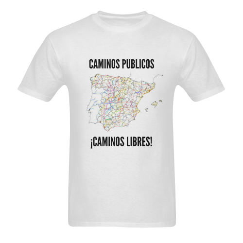 Caminos Públicos Caminos Libres Men's T-Shirt in USA Size (Two Sides Printing)