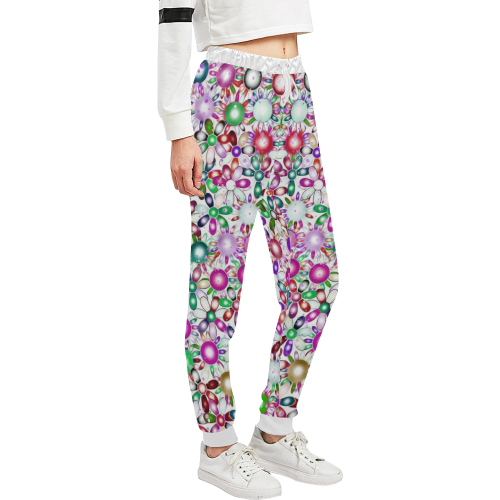 Vivid floral pattern 4181A by FeelGood Unisex All Over Print Sweatpants (Model L11)