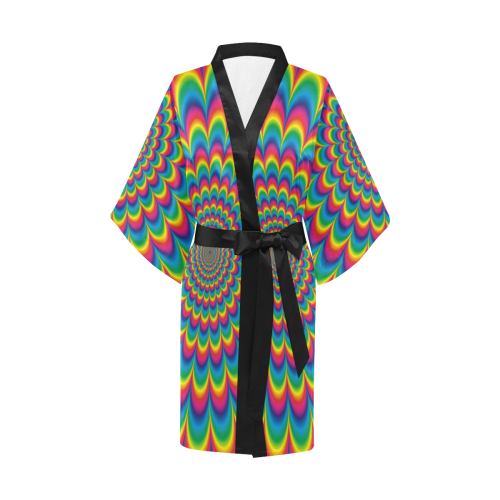 Crazy Psychedelic Flower Power Hippie Mandala Kimono Robe