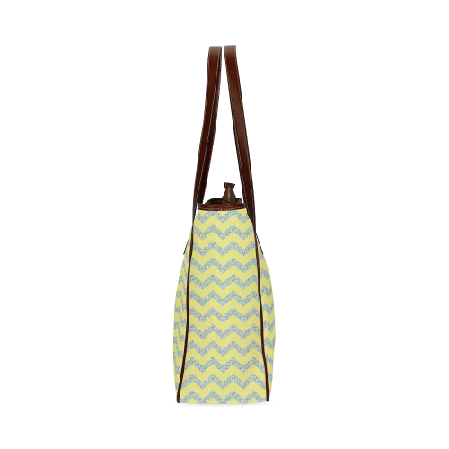 ZigZag Silver Lime Yellow Classic Tote Bag (Model 1644)