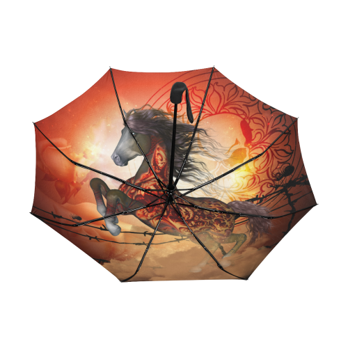 Awesome creepy horse with skulls Anti-UV Auto-Foldable Umbrella (Underside Printing) (U06)