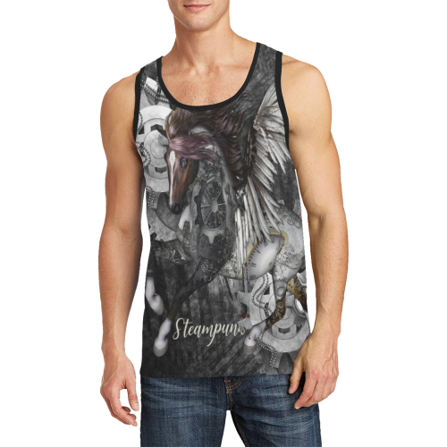 Aweswome steampunk horse with wings Men's All Over Print Tank Top (Model T57)