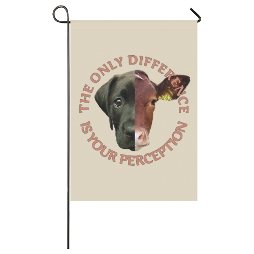 Vegan Cow and Dog Design with Slogan Garden Flag 28''x40'' （Without Flagpole）