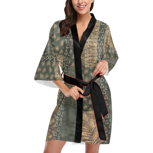 Green Golden Python Kimono Robe