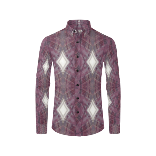 Tunnel Lights - purple gold pink white blue diamond plaid pattern Men's All Over Print Casual Dress Shirt (Model T61)