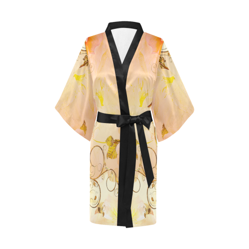 Beautiful flowers in soft colors Kimono Robe