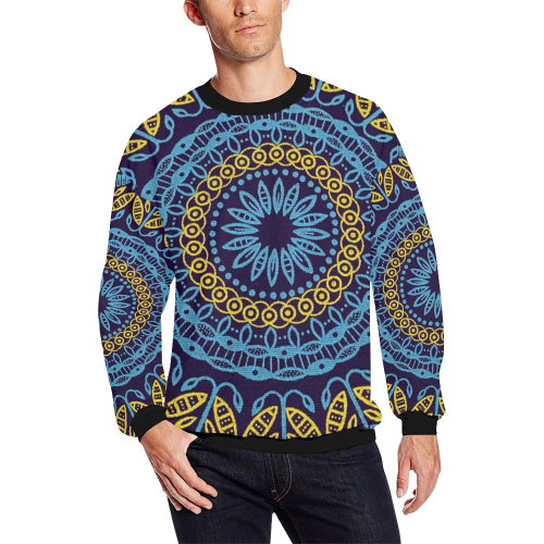 MANDALA PLANETS ALIGN All Over Print Crewneck Sweatshirt for Men/Large (Model H18)