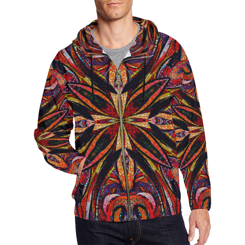 crazy hot sexy 2c24 All Over Print Full Zip Hoodie for Men/Large Size (Model H14)