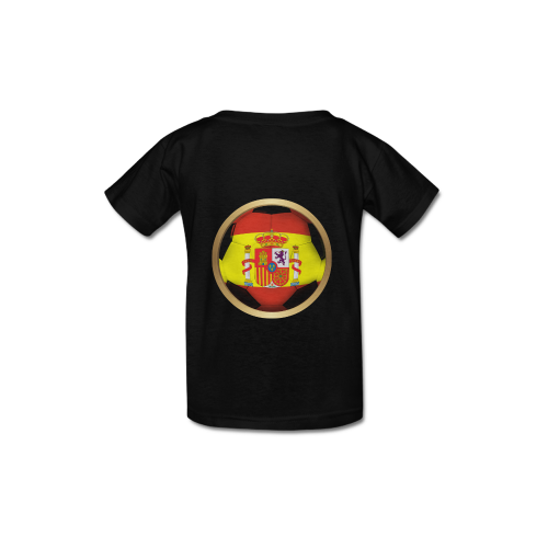 Sports Spain Soccer Ball Black Kid's  Classic T-shirt (Model T22)