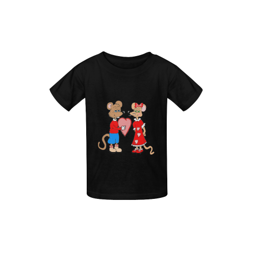 Love Mice Black Kid's  Classic T-shirt (Model T22)
