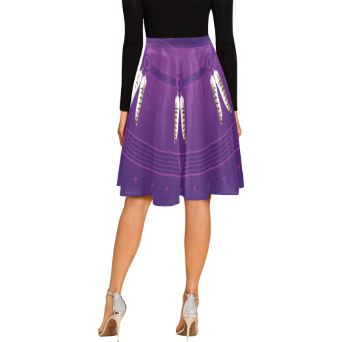 Crazy Horse Purple Melete Pleated Midi Skirt (Model D15)