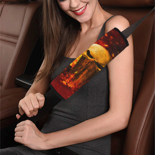 Amazing skull with fire Car Seat Belt Cover 7''x12.6''