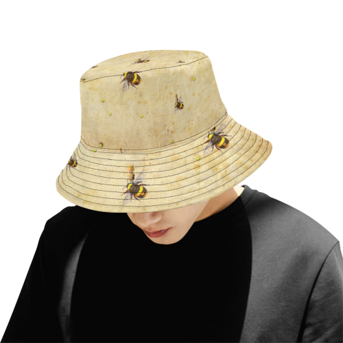 Daisy's Bees All Over Print Bucket Hat for Men
