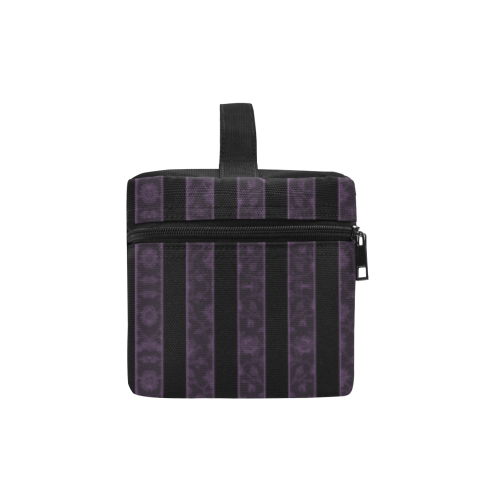 Purple Striped Damask Gothic Print Cosmetic Bag/Large (Model 1658)
