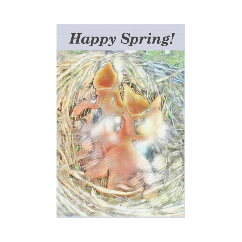 Happy Spring Baby Robins Garden Flag 12‘’x18‘’（Without Flagpole）