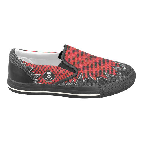RED | BLK Men's Unusual Slip-on Canvas Shoes (Model 019)