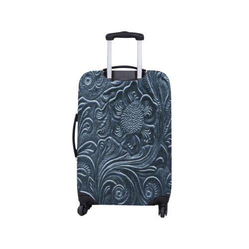 Embossed Blue Flowers Luggage Cover/Small 18"-21"