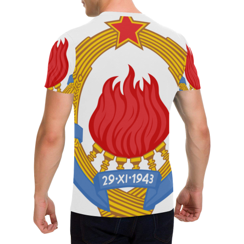 YUGOSLAVIA EMBLEM Men's All Over Print T-Shirt with Chest Pocket (Model T56)