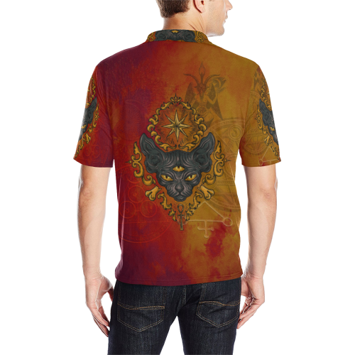 Awesome Magic Cat Men's All Over Print Polo Shirt (Model T55)