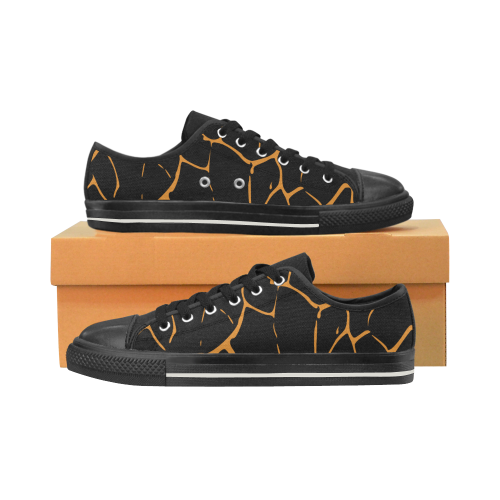 Abstract animal skin Low Top Canvas Shoes for Kid (Model 018)