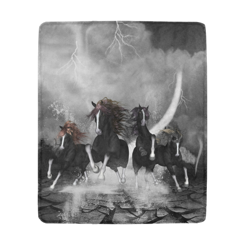 Awesome running black horses Ultra-Soft Micro Fleece Blanket 50"x60"