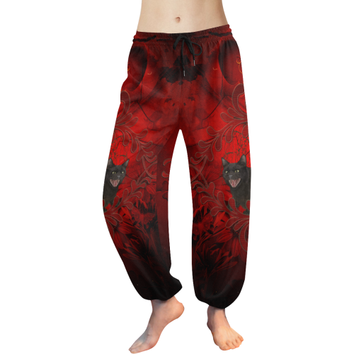 Funny angry cat Women's All Over Print Harem Pants (Model L18)
