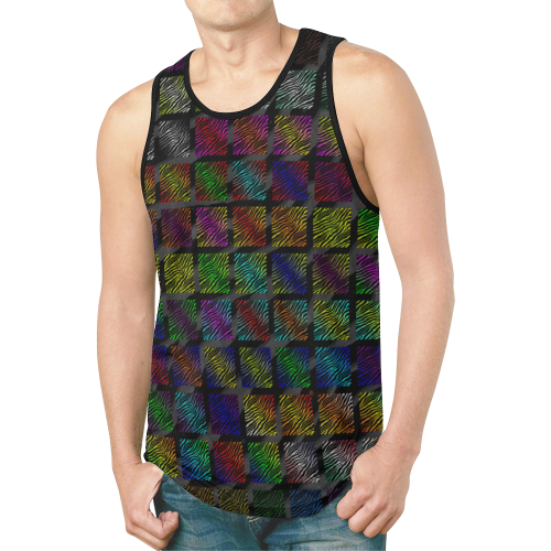 Ripped SpaceTime Stripes Collection New All Over Print Tank Top for Men (Model T46)