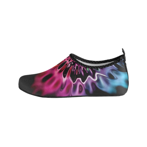 Magic Flower Flames Fractal - Psychedelic Colors Men's Slip-On Water Shoes (Model 056)