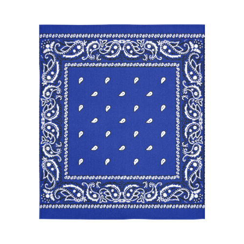 KERCHIEF PATTERN BLUE Cotton Linen Wall Tapestry 51"x 60"
