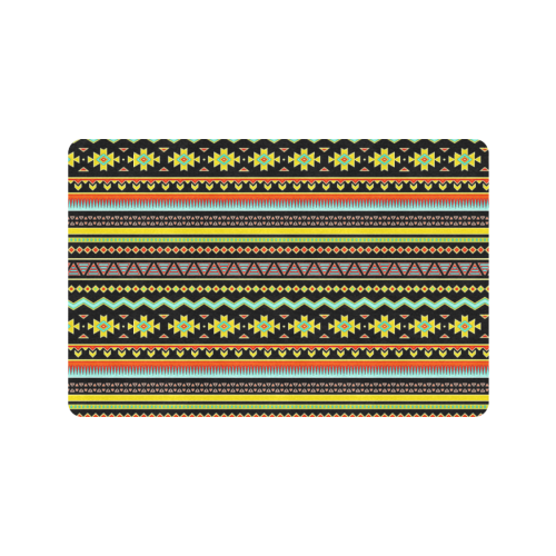 bright tribal Doormat 24"x16" (Black Base)