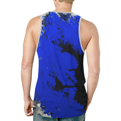 Luminous Gore (blue) - silver white grey black blue splatter New All Over Print Tank Top for Men (Model T46)