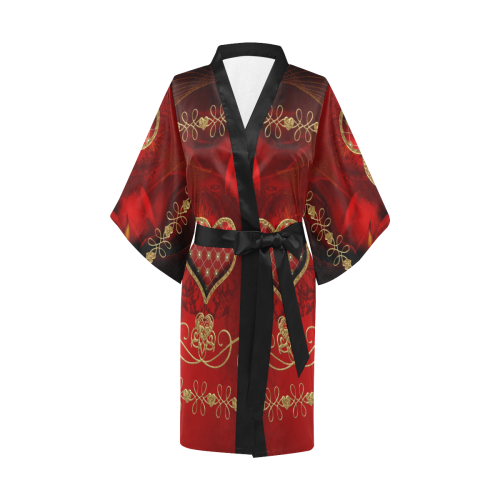 Wonderful decorative heart Kimono Robe