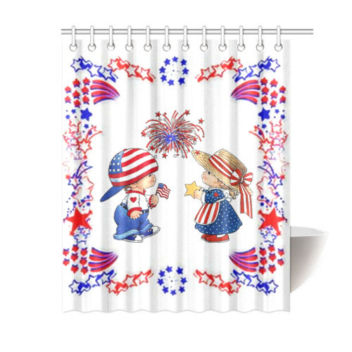 American Patriotic Kids Shower Curtain 60"x72"
