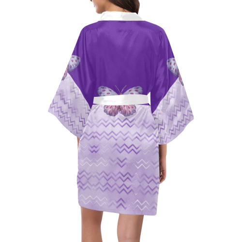 Purple Butterfly Chevron Kimono Robe