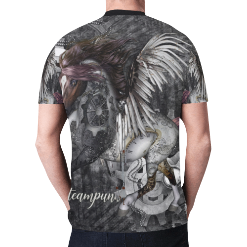 Aweswome steampunk horse with wings New All Over Print T-shirt for Men (Model T45)