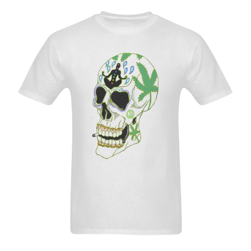 Enlightenment Sugar Skull White Men's T-shirt in USA Size (Front Printing Only) (Model T02)
