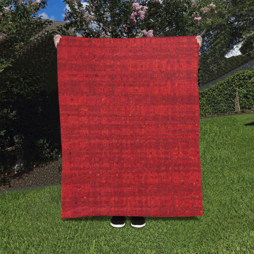 RED STITCHES Quilt 40"x50"