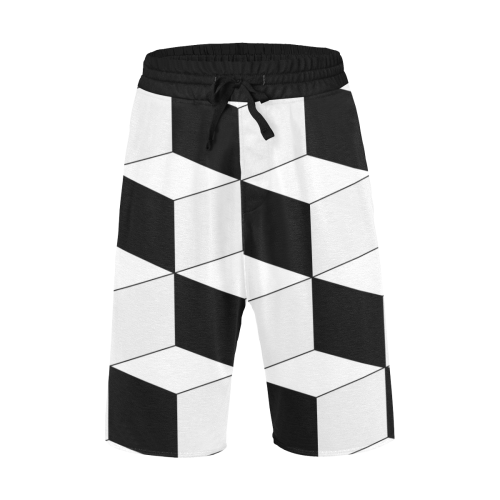 Abstract geometric pattern - black and white. Men's All Over Print Casual Shorts (Model L23)