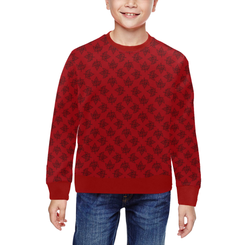 Kid's Canada Souvenir Sweatshirts Retro Red All Over Print Crewneck Sweatshirt for Kids (Model H29)