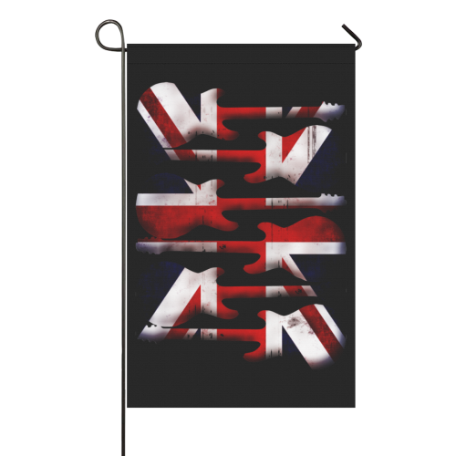 Union Jack British UK Flag Guitars Black Garden Flag 36''x60'' (Without Flagpole)