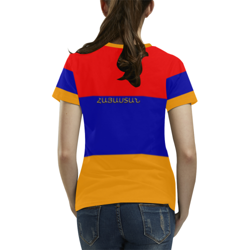 Armenian Flag  Հայաստանի դրոշակը All Over Print T-shirt for Women/Large Size (USA Size) (Model T40)
