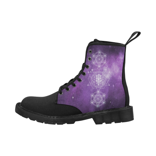 Sacred Geometry Stardust Martin Boots for Women (Black) (Model 1203H)
